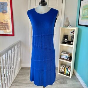 SOFT SURROUNDINGS Blue Sleeveless Stretch Shift Dress (size S)